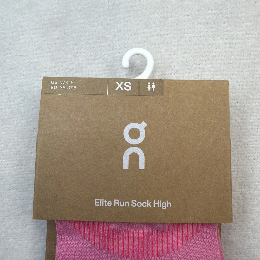 On Cloud Elite Run Sock High Women's Size 4-6 Raspberry/Pink New